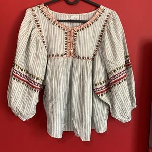 Zara embroidered blouse